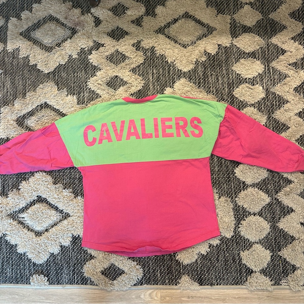 Oversized Cavaliers Pink and Green Long Sleeve Top
